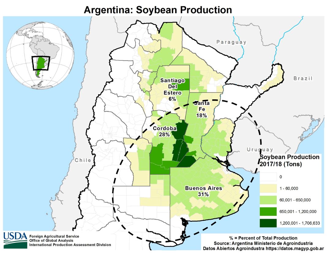 阿根廷农业地域类型图片